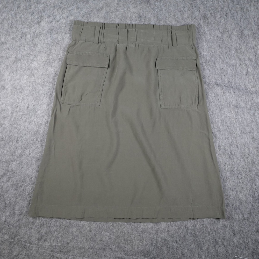 J Jill Skirt Women Small Petite Olive Green Cargo Utility Elastic Waist ALine
